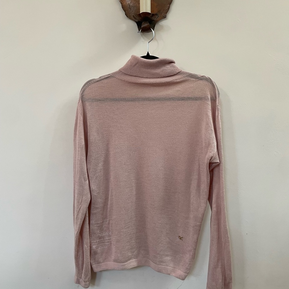 45rglobal Sheer Pink Turtleneck Sweater